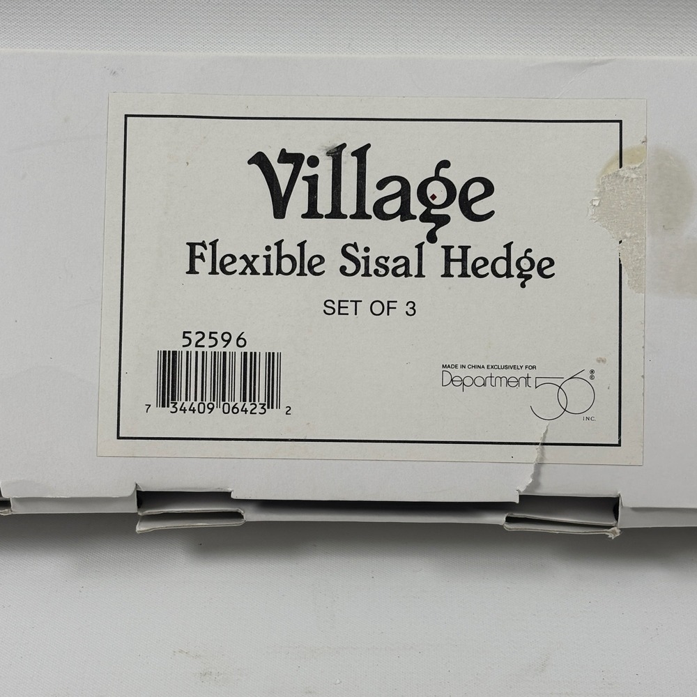 Department 56 Village Flexible Sisal Hedge Set of 3 Green Snow 52596